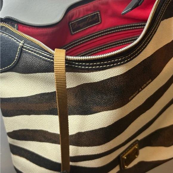 Dooney & Bourke Zebra Print Shoulder Bag - Black and Brown - Picture 5 of 5
